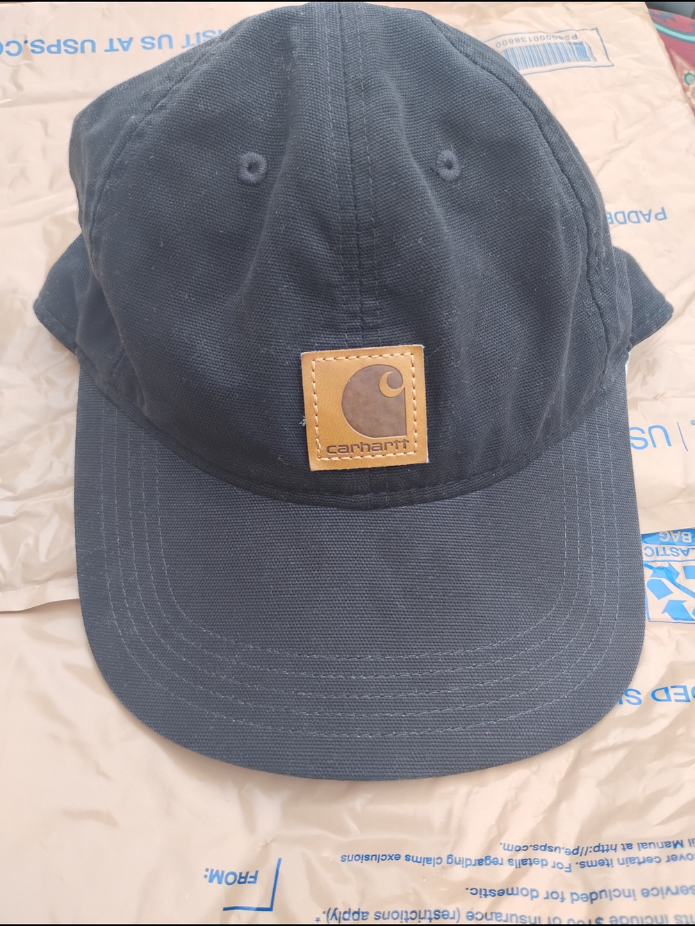 Carhartt Canvas Cap with Leather Logo Patch -